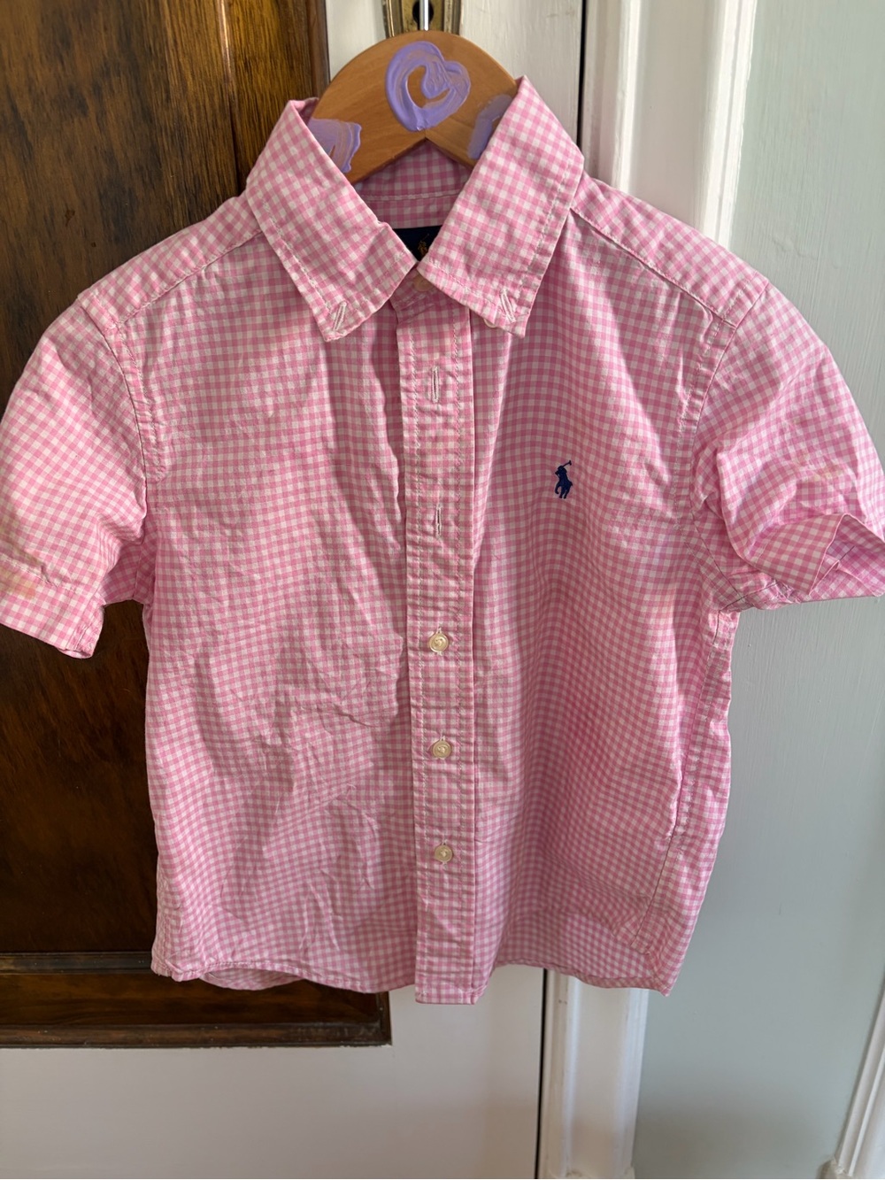 Ralph Lauren Pink Gingham Button-Down Kids Shirt